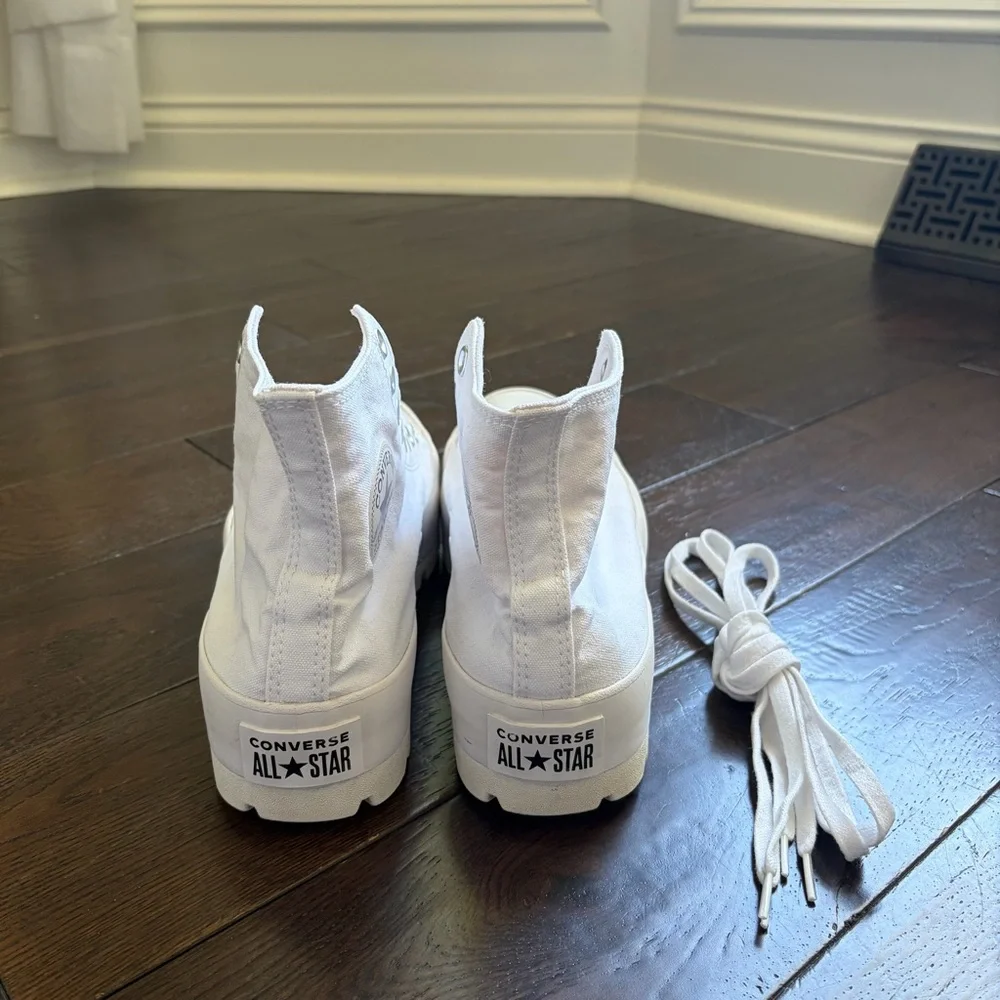 Converse White Platform High-Top Sneakers